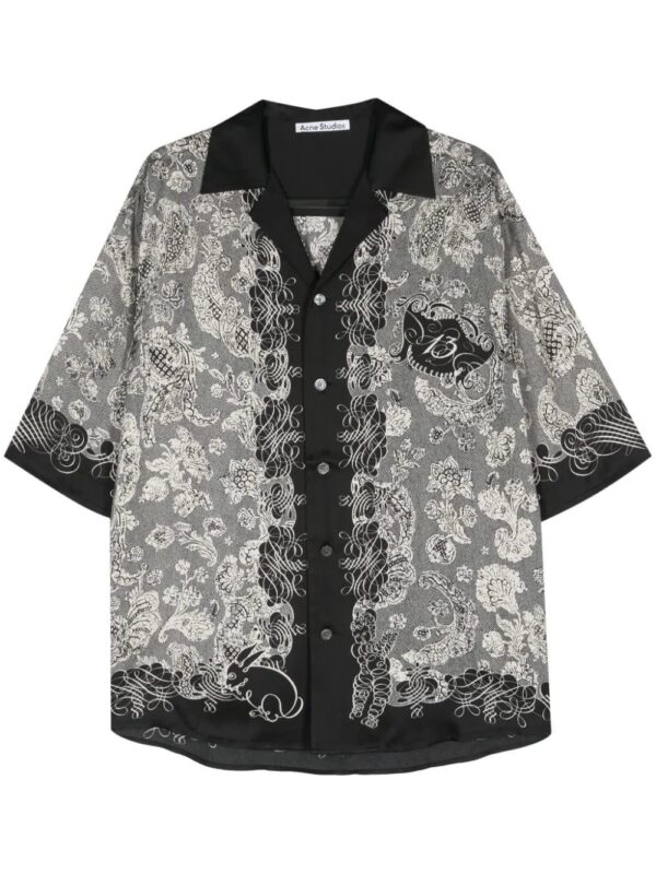 Acne Studios  floral-print bowling shirt