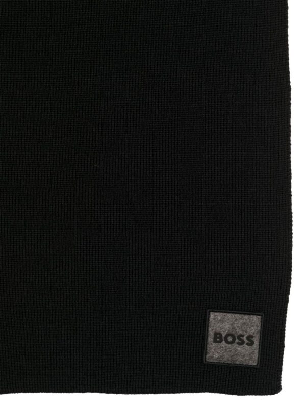 BOSS  logo-patch fine-knit scarf - Image 2