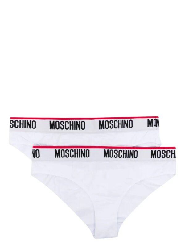 Moschino  logo-waistband cotton-blend bikini briefs (pack of two)