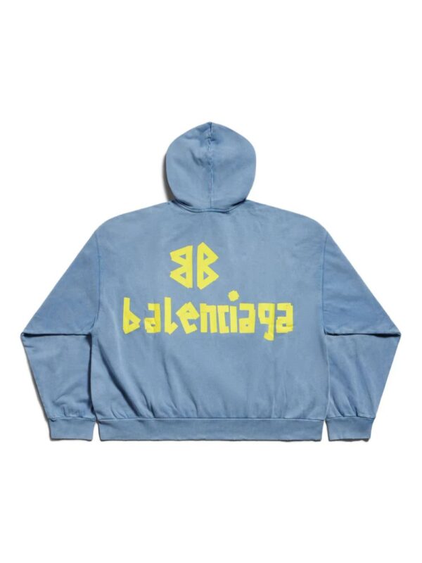 Balenciaga  logo-print cotton hoodie - Image 2