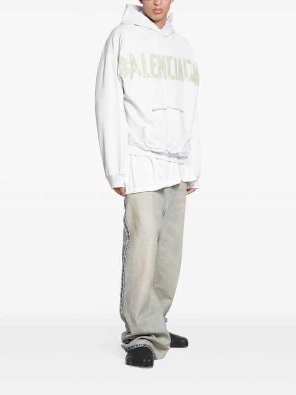 Balenciaga  logo-print cotton hoodie - Image 3