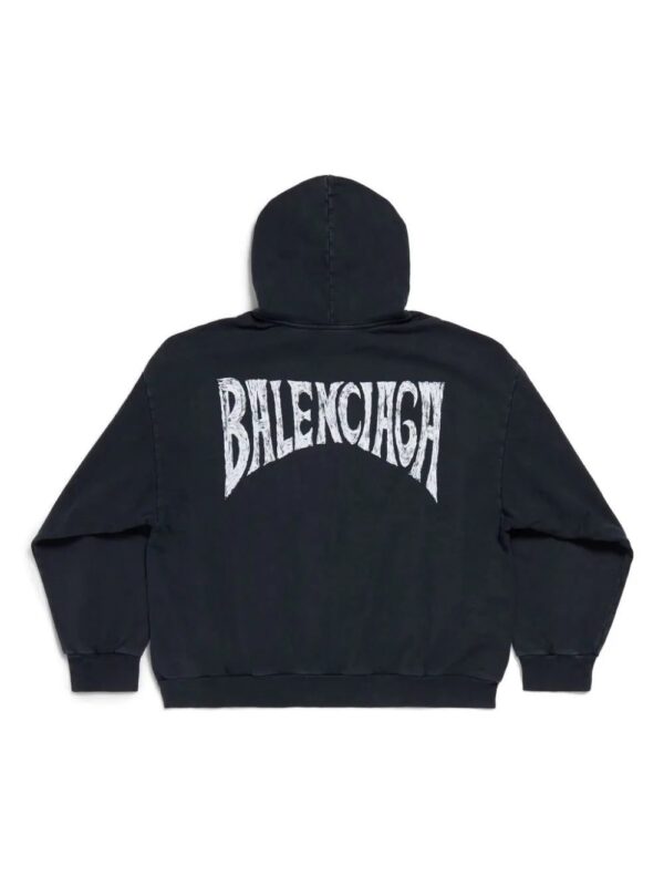 Balenciaga  logo-print cotton hoodie - Image 2