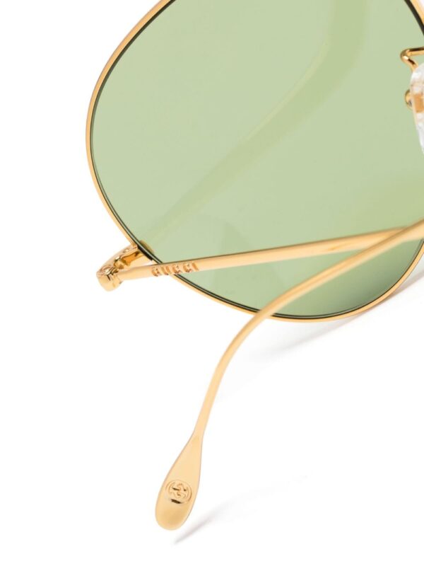 Gucci Eyewear logo-lettering pilot-frame sunglasses - Image 3