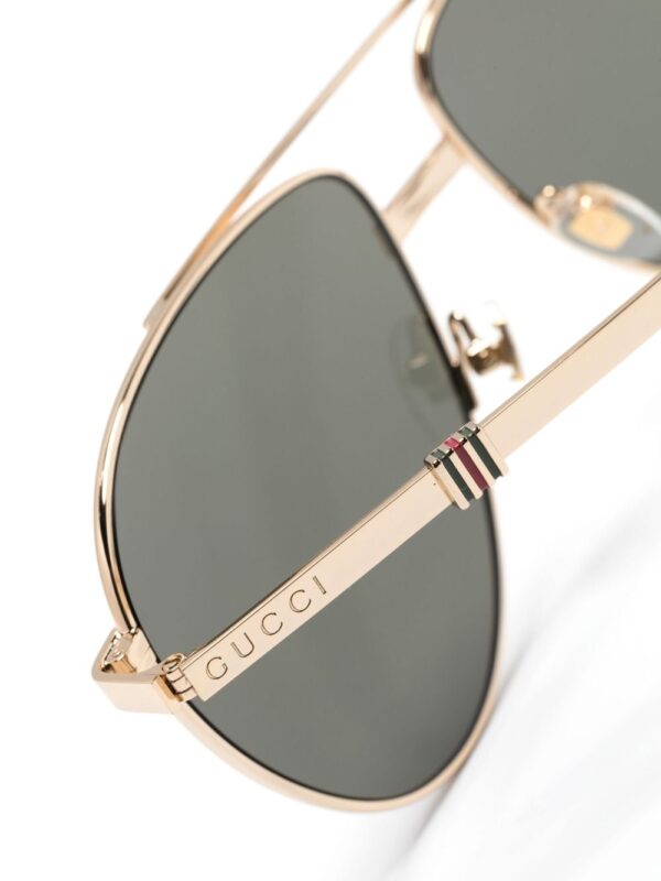 Gucci Eyewear Web-detail pilot-frame sunglasses - Image 3