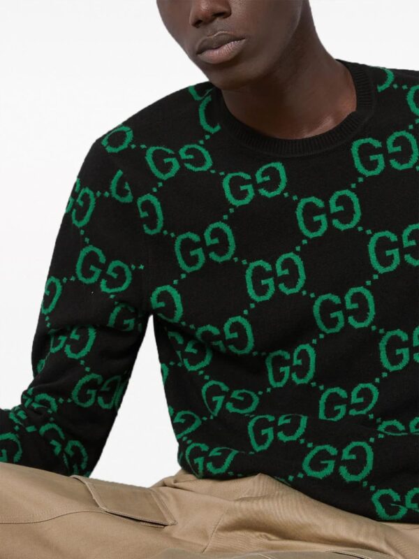 Gucci  GG Damier-jacquard wool jumper - Image 4
