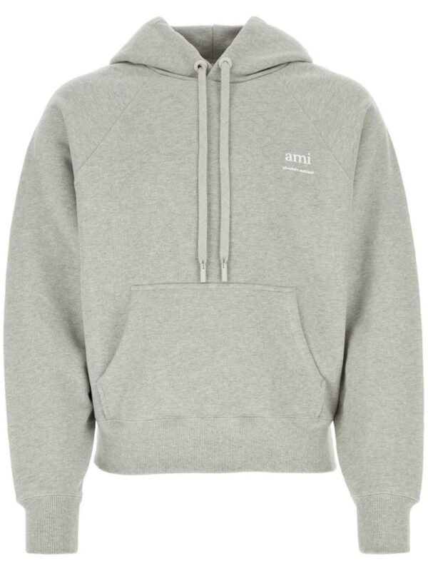 AMI Paris  logo-print cotton hoodie - Image 3