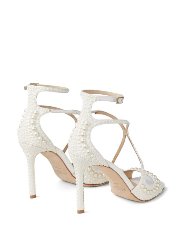 Jimmy Choo  Azia 95mm pearl-embellished sandals - Image 3