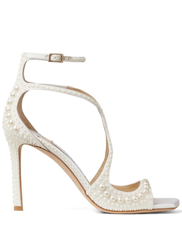 Jimmy Choo  Azia 95mm pearl-embellished sandals