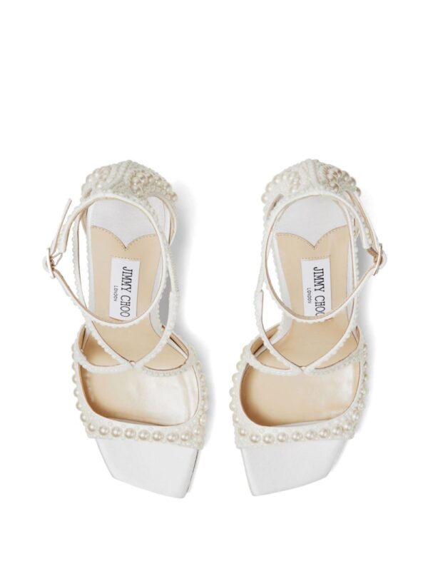 Jimmy Choo  Azia 95mm pearl-embellished sandals - Image 4