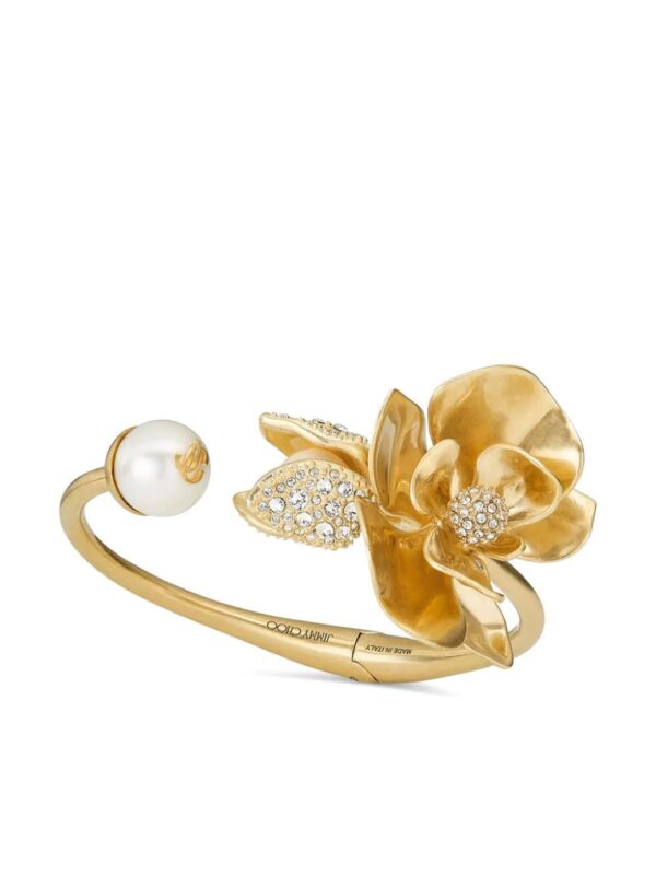 Jimmy Choo  Petal logo-plaque cuff - Image 4
