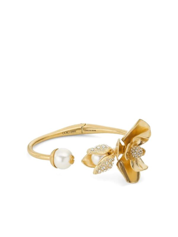Jimmy Choo  Petal logo-plaque cuff