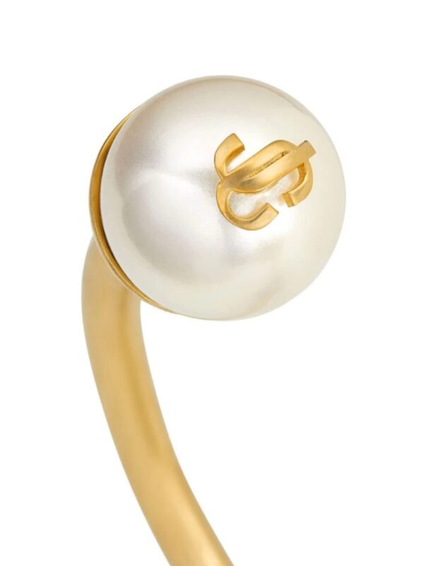 Jimmy Choo  Petal logo-plaque cuff - Image 3