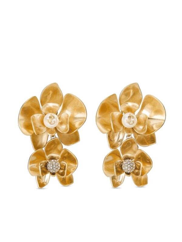Jimmy Choo  Petal logo-plaque earrings