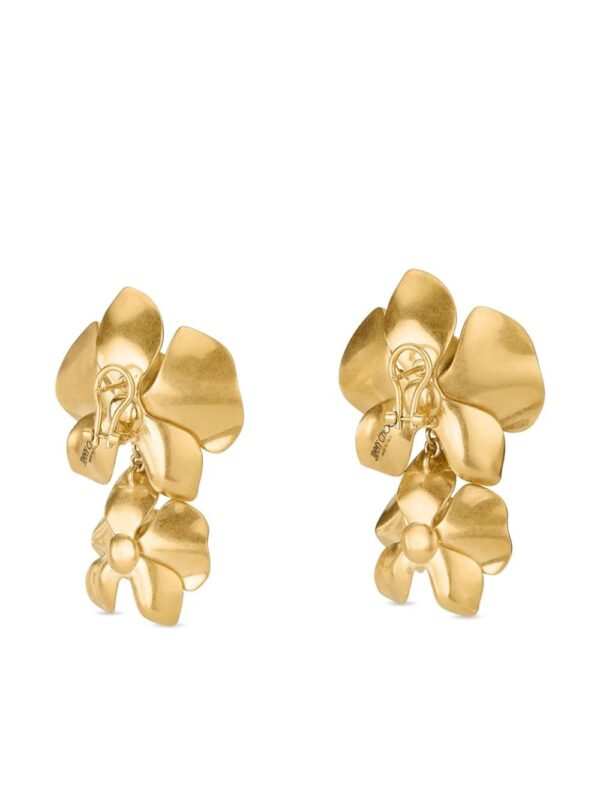 Jimmy Choo  Petal logo-plaque earrings - Image 3