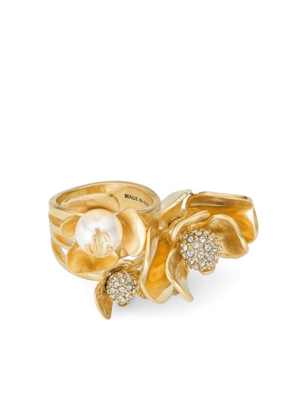 Jimmy Choo  Petal crystal-embellished ring - Image 3