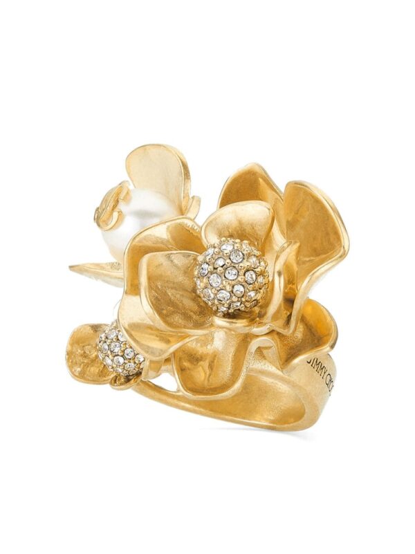 Jimmy Choo  Petal crystal-embellished ring - Image 2