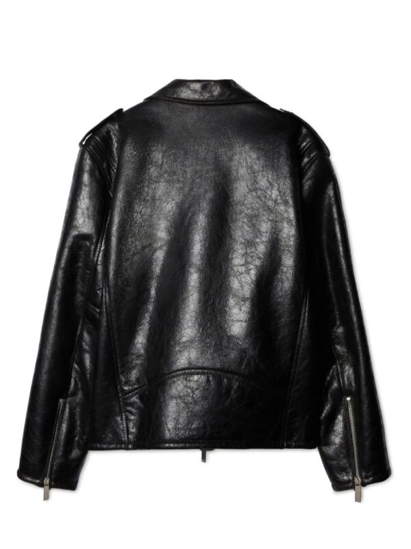 Off-White  crinkled leather biker jacket - Image 2