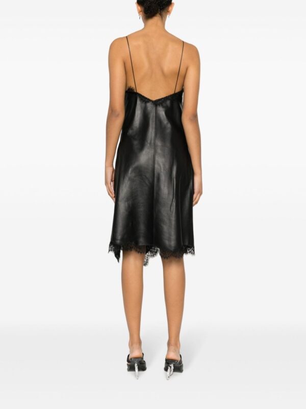 Off-White lace-trim leather dress - Image 2