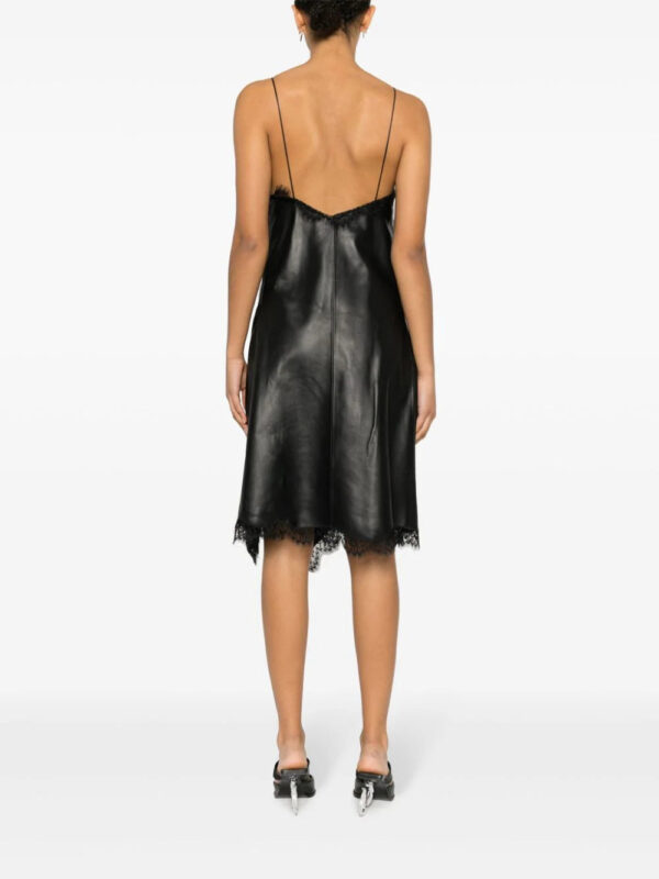 Off-White  lace-trim leather dress - Image 4