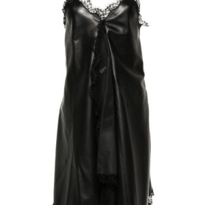 Off-White  lace-trim leather dress