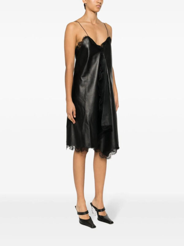 Off-White  lace-trim leather dress - Image 3