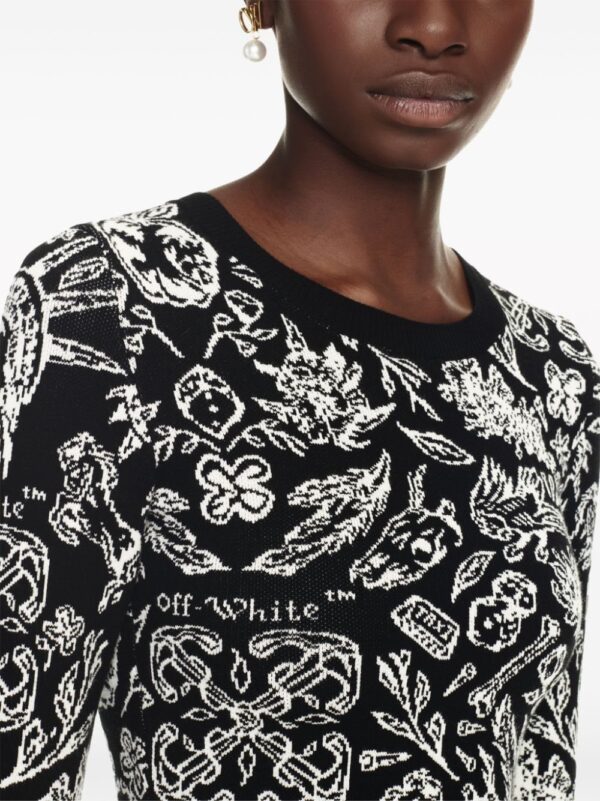 Off-White intarsia-knit pleated dress - Image 5