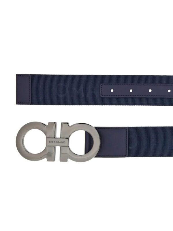 Ferragamo  Gancini logo-jacquard grosgrain belt - Image 2