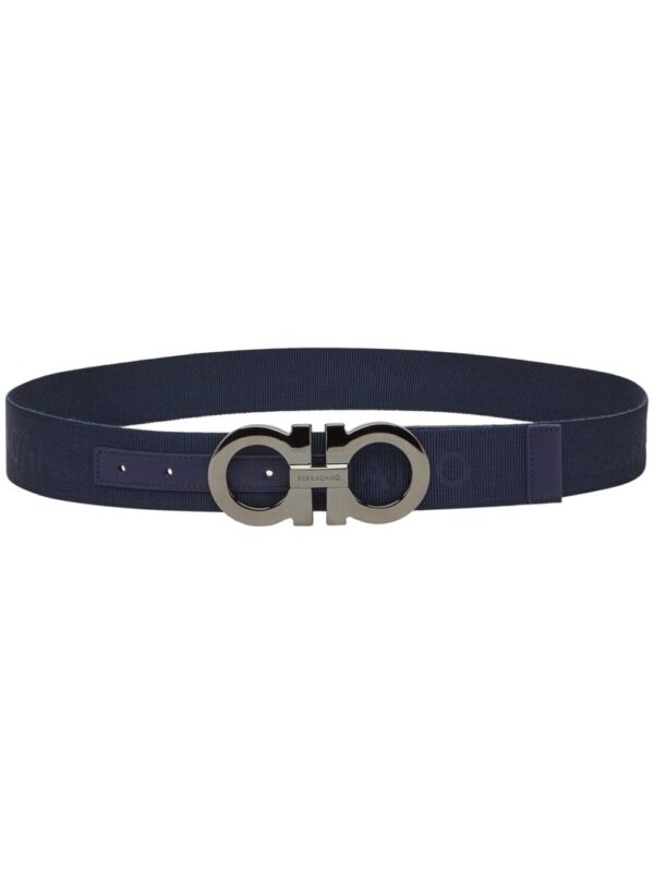 Ferragamo Gancini logo-jacquard grosgrain belt