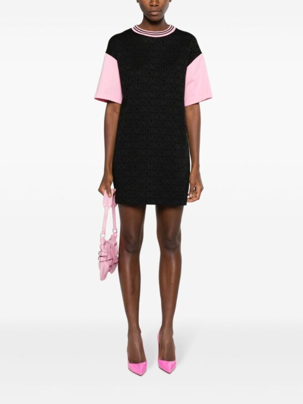 Moschino logo-jacquard panelled minidress