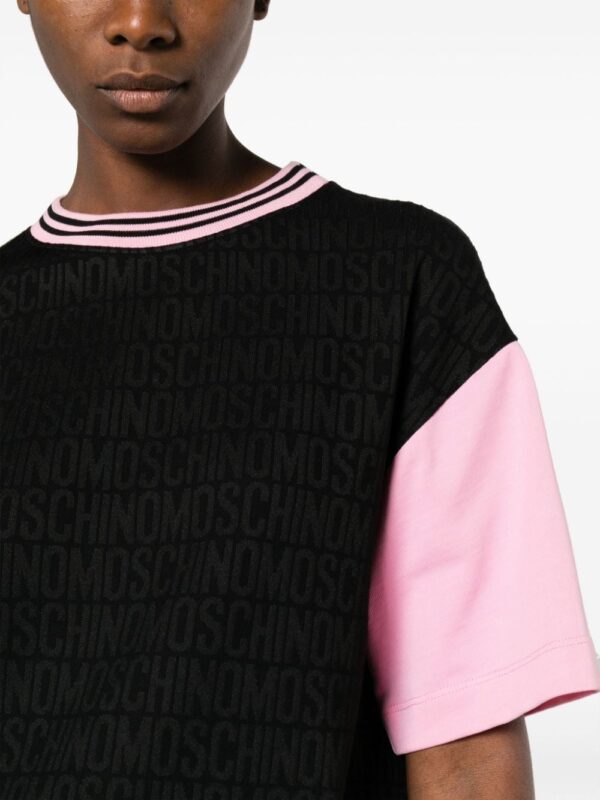 Moschino logo-jacquard panelled minidress - Image 5