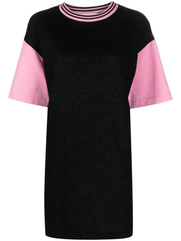 Moschino logo-jacquard panelled minidress - Image 3