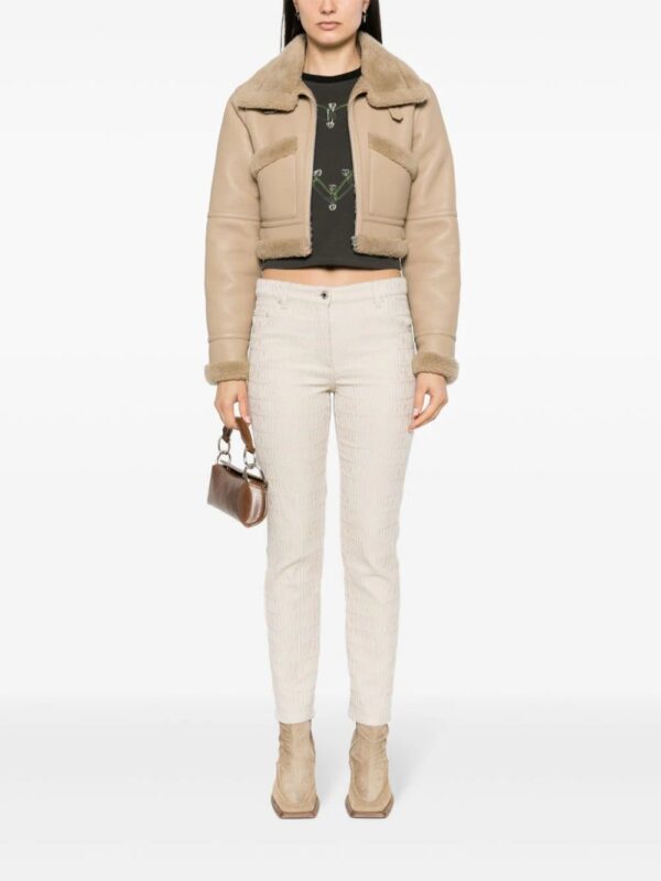 Moschino  logo-print cotton-blend tapered trousers - Image 2