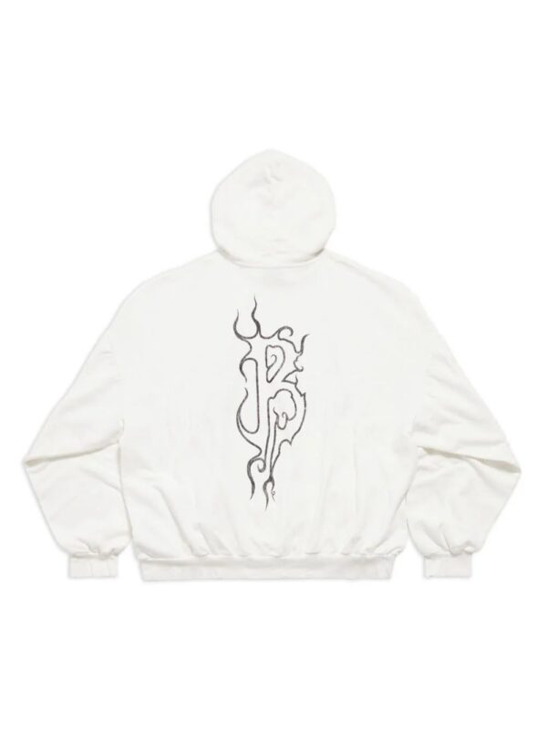Balenciaga  logo-print cotton hoodie - Image 2
