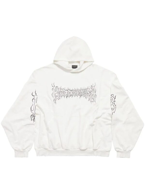 Balenciaga  logo-print cotton hoodie