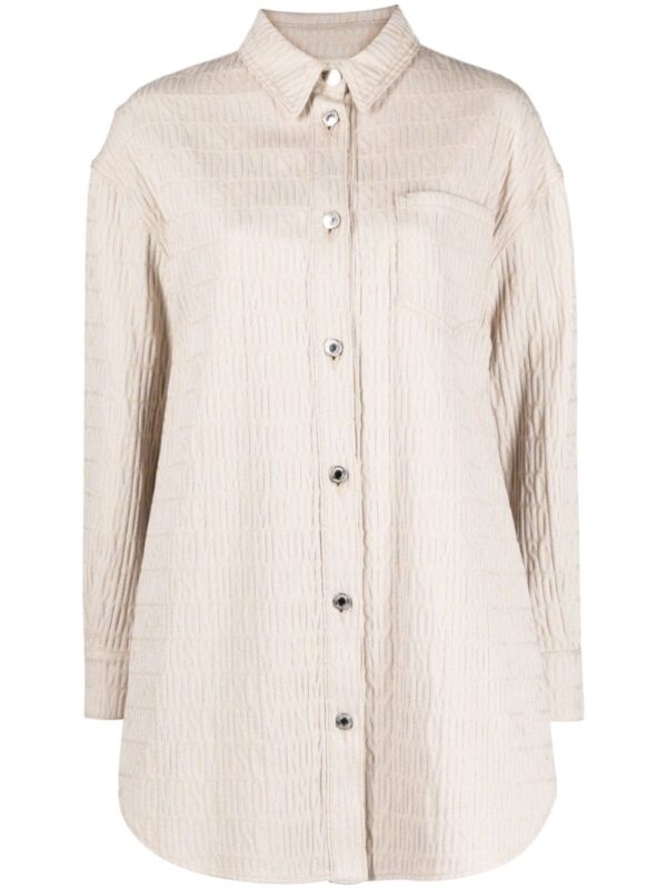 Moschino logo-jacquard shirt minidress