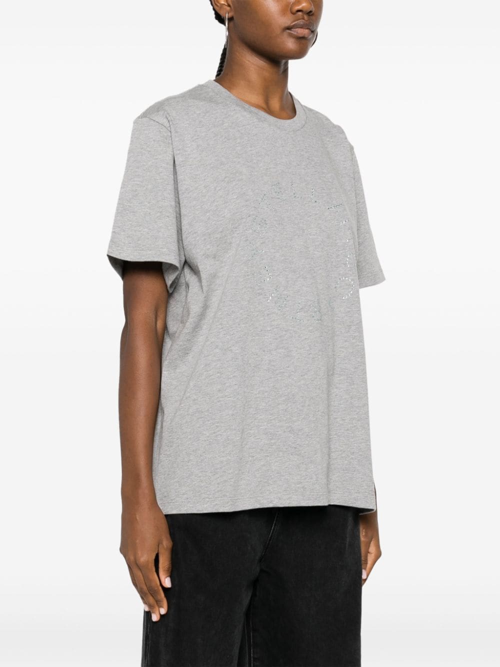 Stella McCartney rhinestone logo-appliqué T-shirt - Image 3