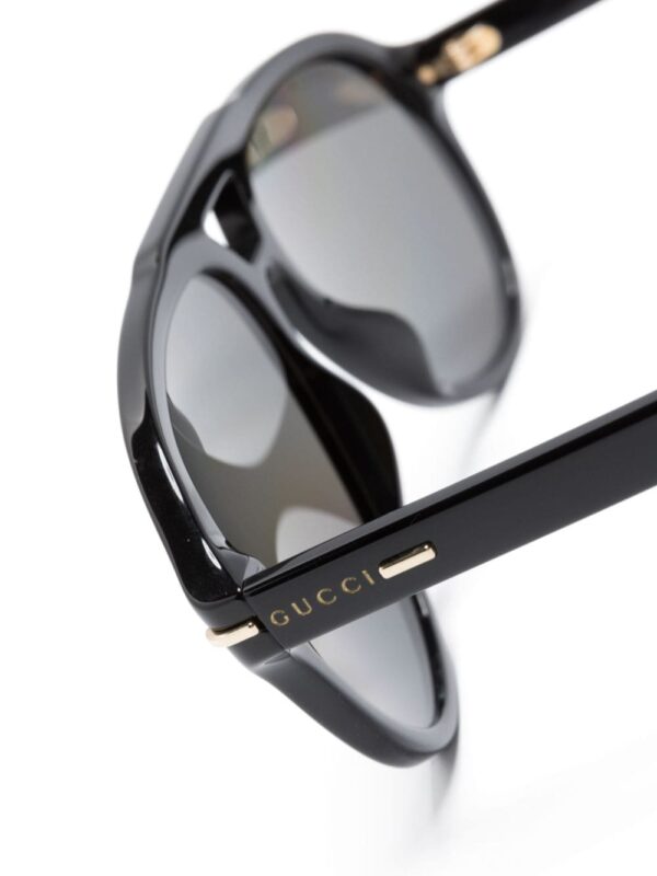 Gucci Eyewear logo-lettering pilot-frame sunglasses - Image 3