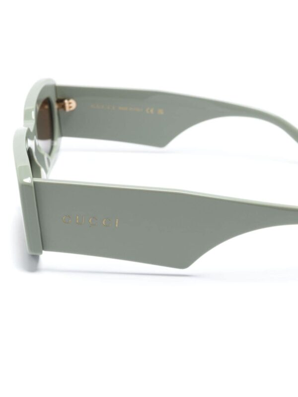 Gucci Eyewear logo-lettering rectangle-frame sunglasses - Image 3
