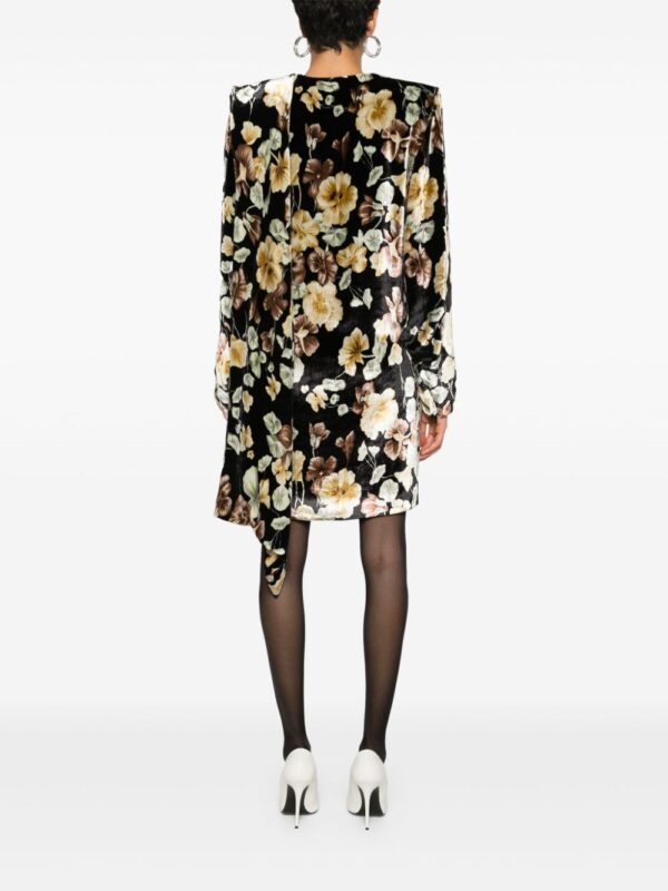 Saint Laurent floral-print velvet wrap dress - Image 2