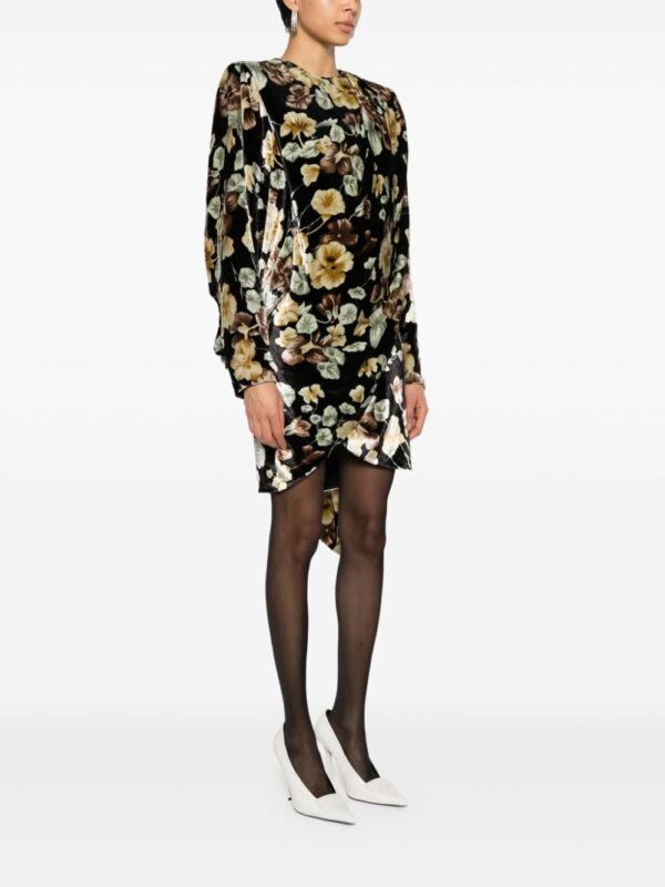 Saint Laurent floral-print velvet wrap dress - Image 4