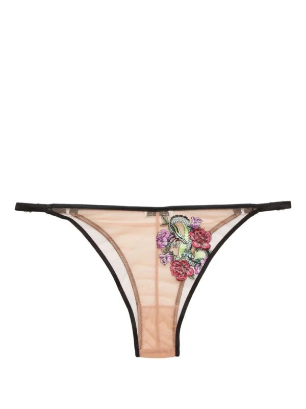 Fleur Du Mal  dragon-embroidered sheer thong