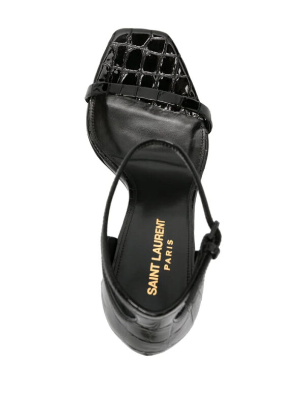 Saint Laurent  Opyum 110mm crocodile-embossed sandals - Image 4