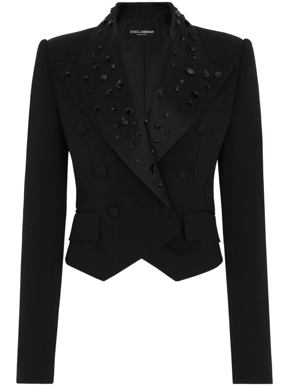 Dolce & Gabbana crystal-embellished cropped blazer