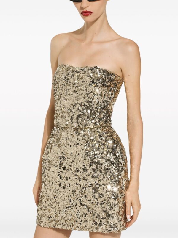 Dolce & Gabbana sequin-embellished strapless minidress - Image 4