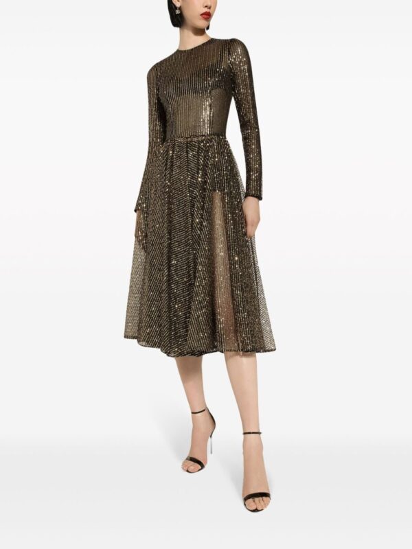 Dolce & Gabbana sequin-embellished flared midi dress - Image 2