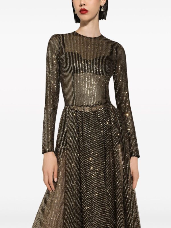 Dolce & Gabbana sequin-embellished flared midi dress - Image 5