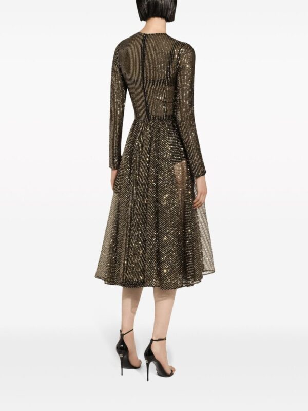 Dolce & Gabbana sequin-embellished flared midi dress - Image 4