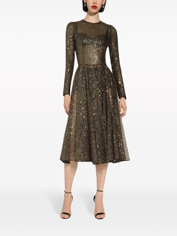 Dolce & Gabbana sequin-embellished flared midi dress - Image 3