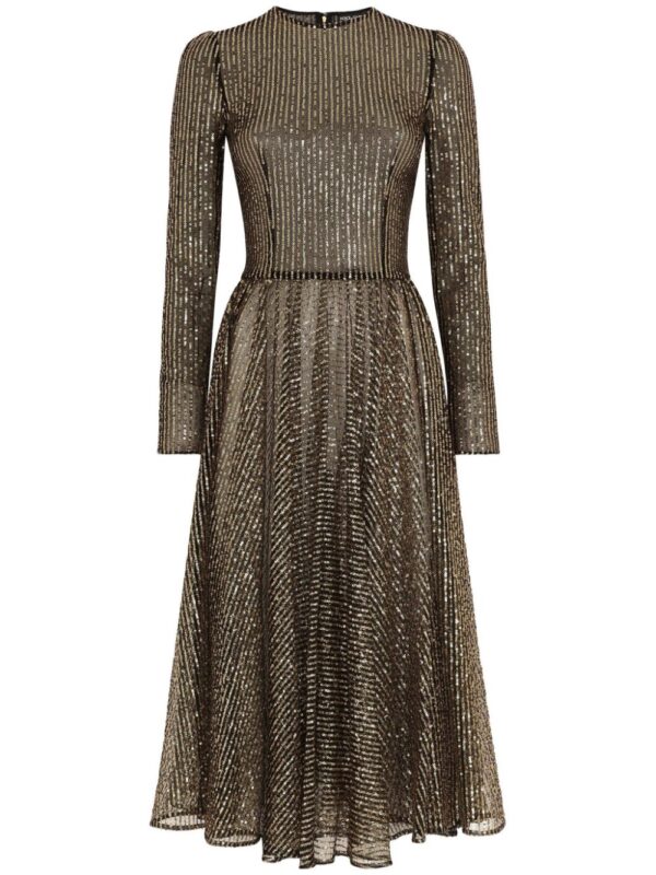 Dolce & Gabbana sequin-embellished flared midi dress