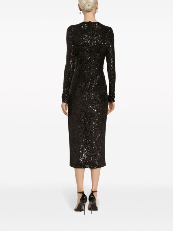 Dolce & Gabbana sequin-embellished V-neck minidress - Image 4